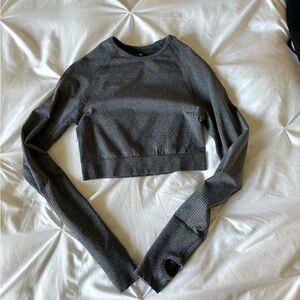 Cropped long sleeve workout top